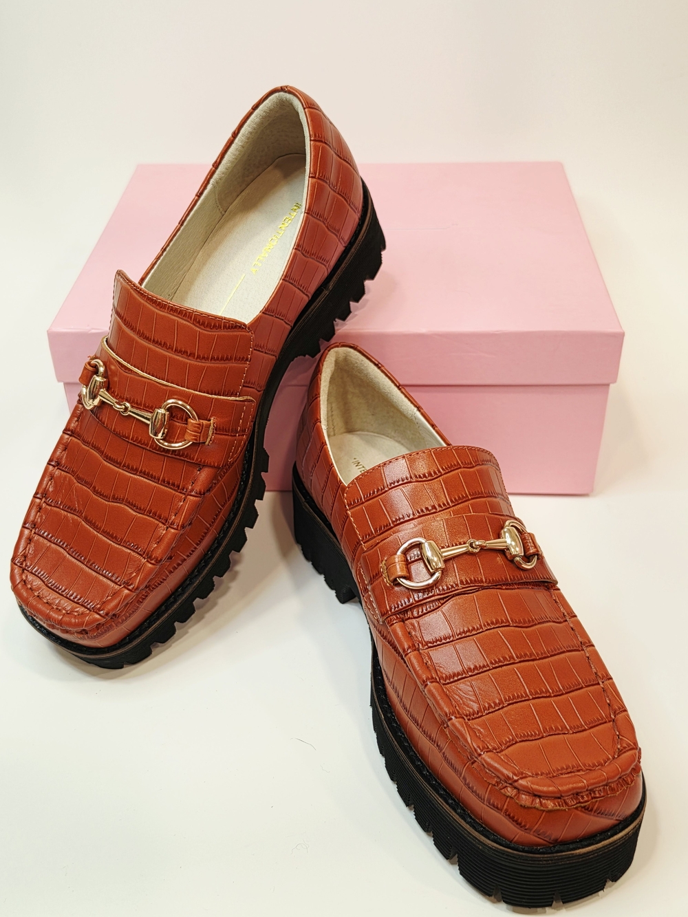 INTENTIONALLY BLANK HK-2 Croc Lug Croc-Embossed Loafers